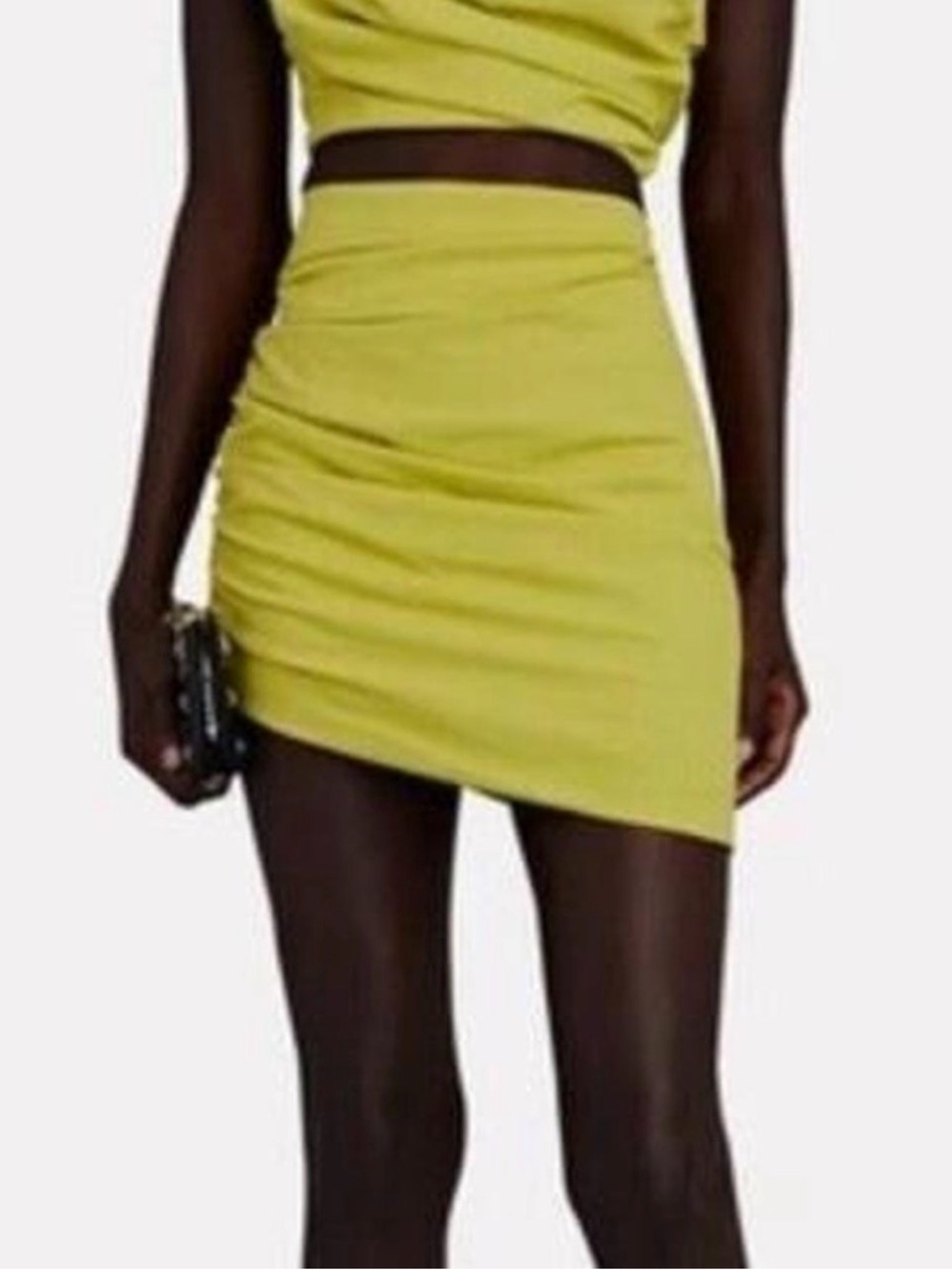 THE SEI Asymmetrical Mini Skirt – Chartreuse | Size 10
